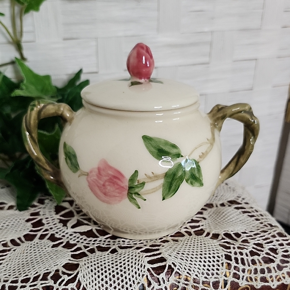 👉*VTG* FRANCISCAN WARE "DESERT ROSE" SUGAR BOWL ~USA BACKSTAMP ~EARTHENWARE